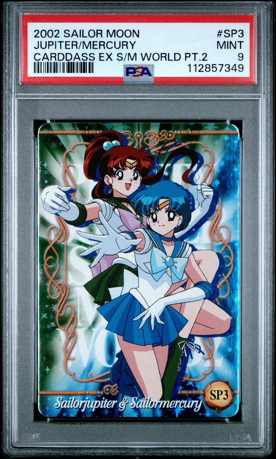 PSA 9 Jupiter Mercury #SP3 EX Sailor Moon World Part 2 Carddass Foil C49