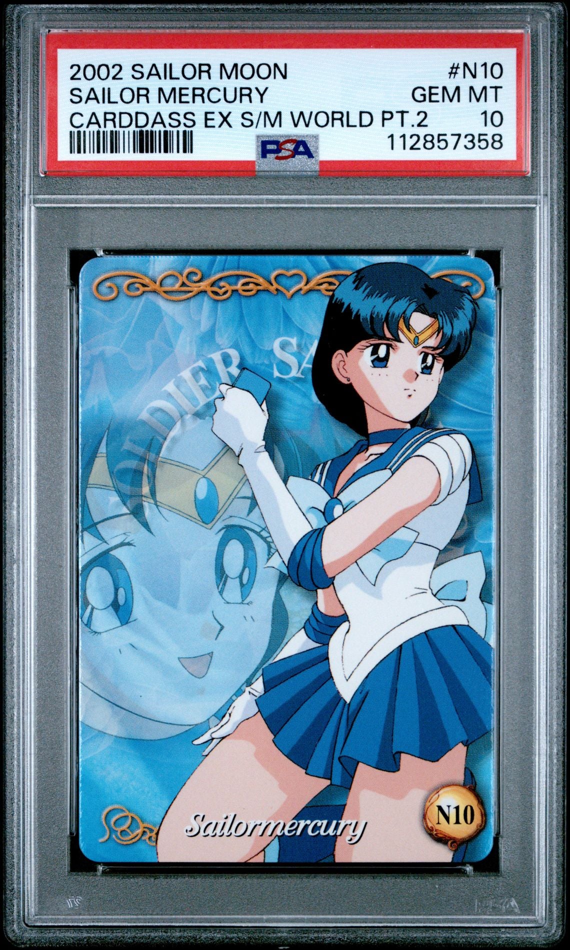 PSA 10 Pop 1 Mercury #N10 EX Sailor Moon World Part 2 Carddass C58