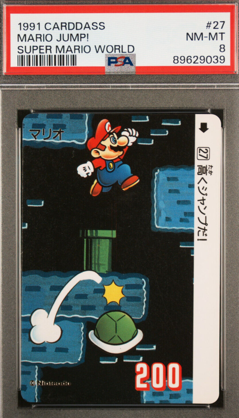 Pop 1 2 higher Mario Jump! #27 1991 Carddass Super Mario World Graded PSA