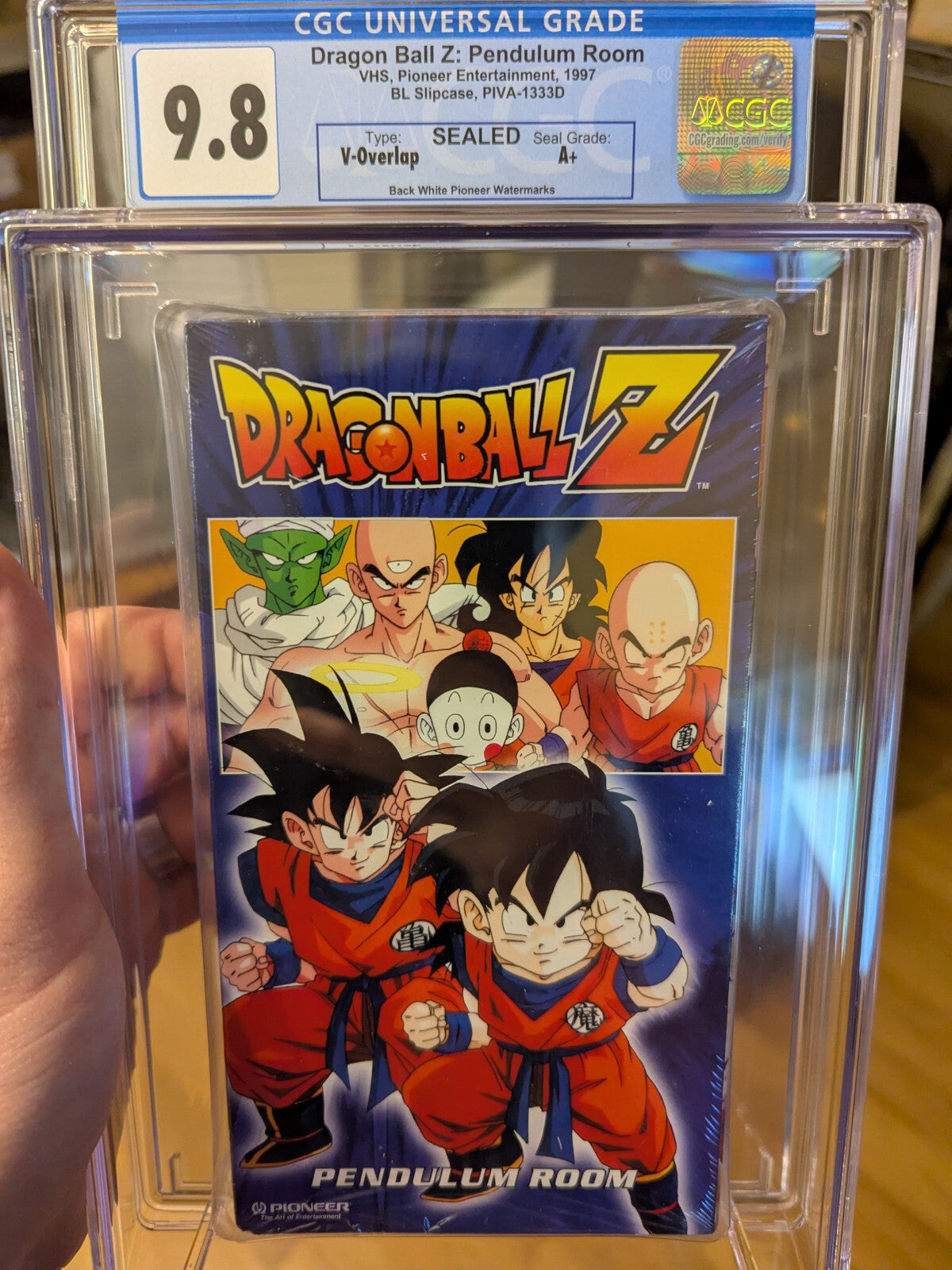 9.8 A+ Dragon Ball Z Pendulum Room Goku Gohan VHS Tape Sealed Graded CGC 1998