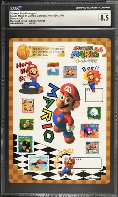 CGC 1996 Super Mario 64 Jumbo Carddass W Nintendo 1 Sunken Ship