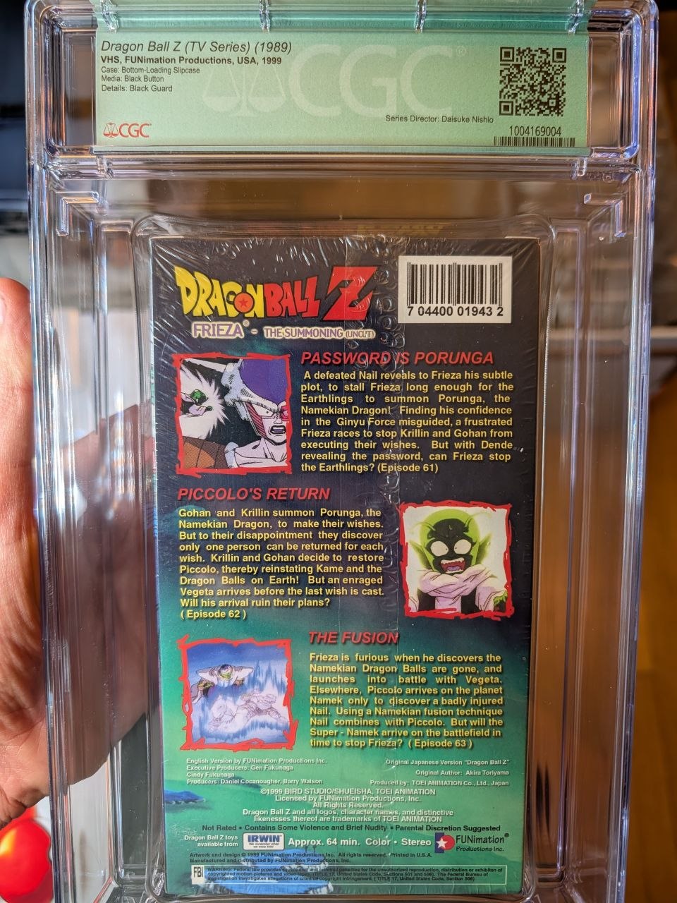 Sealed VHS 9.6 A+ Signed Auto Dragon Ball Frieza Summoning FUNimation CGC Graded