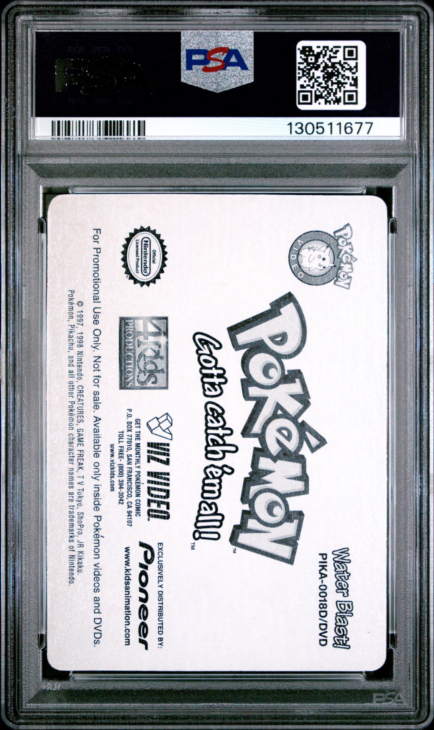 PSA 8 Water Blast Pikachu #18 Pokemon 1999 VIZ VHS Pioneer Lenticular C77