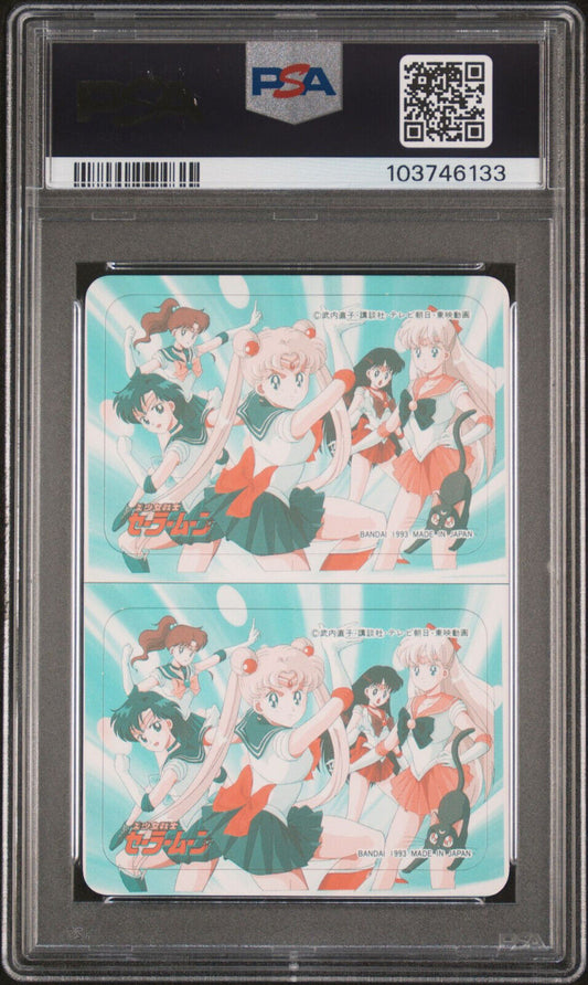 PSA 9 Sailor Moon 1993 Venus Carddass Half Sticker EX-8 14 Double Foil Glitter