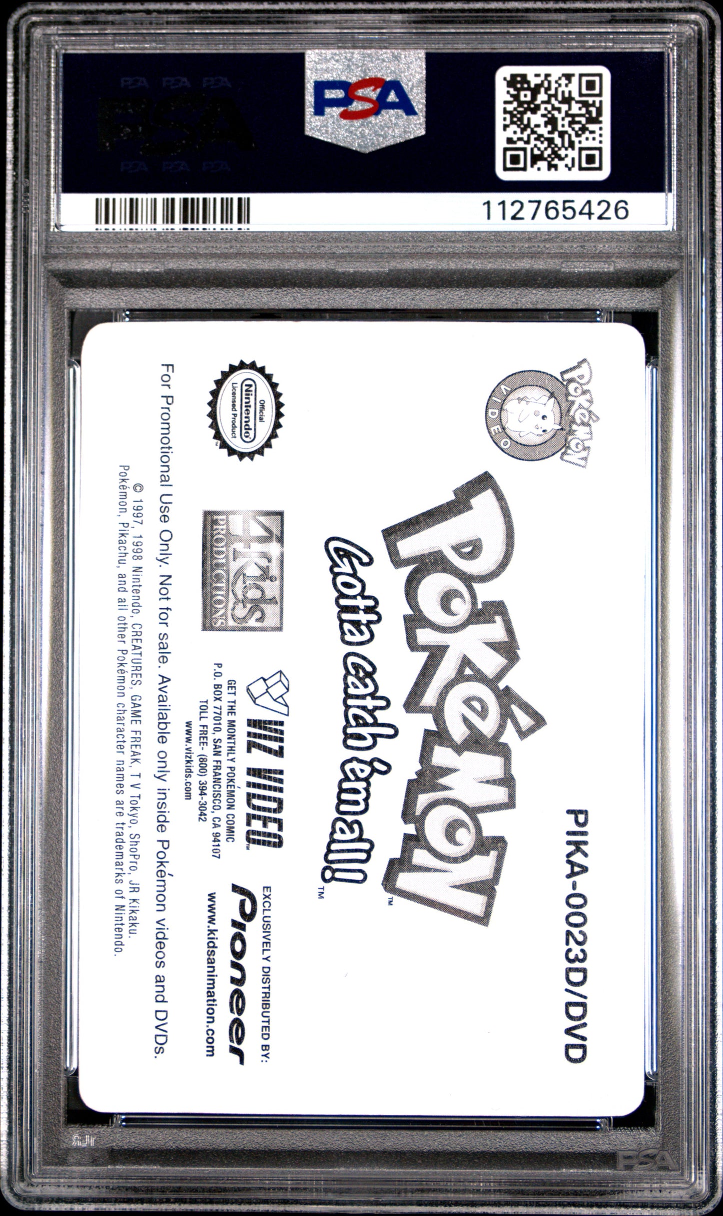 PSA 8 SHOW TIME! #23 Pokémon TCG VHS Promo Pioneer Lenticular C26