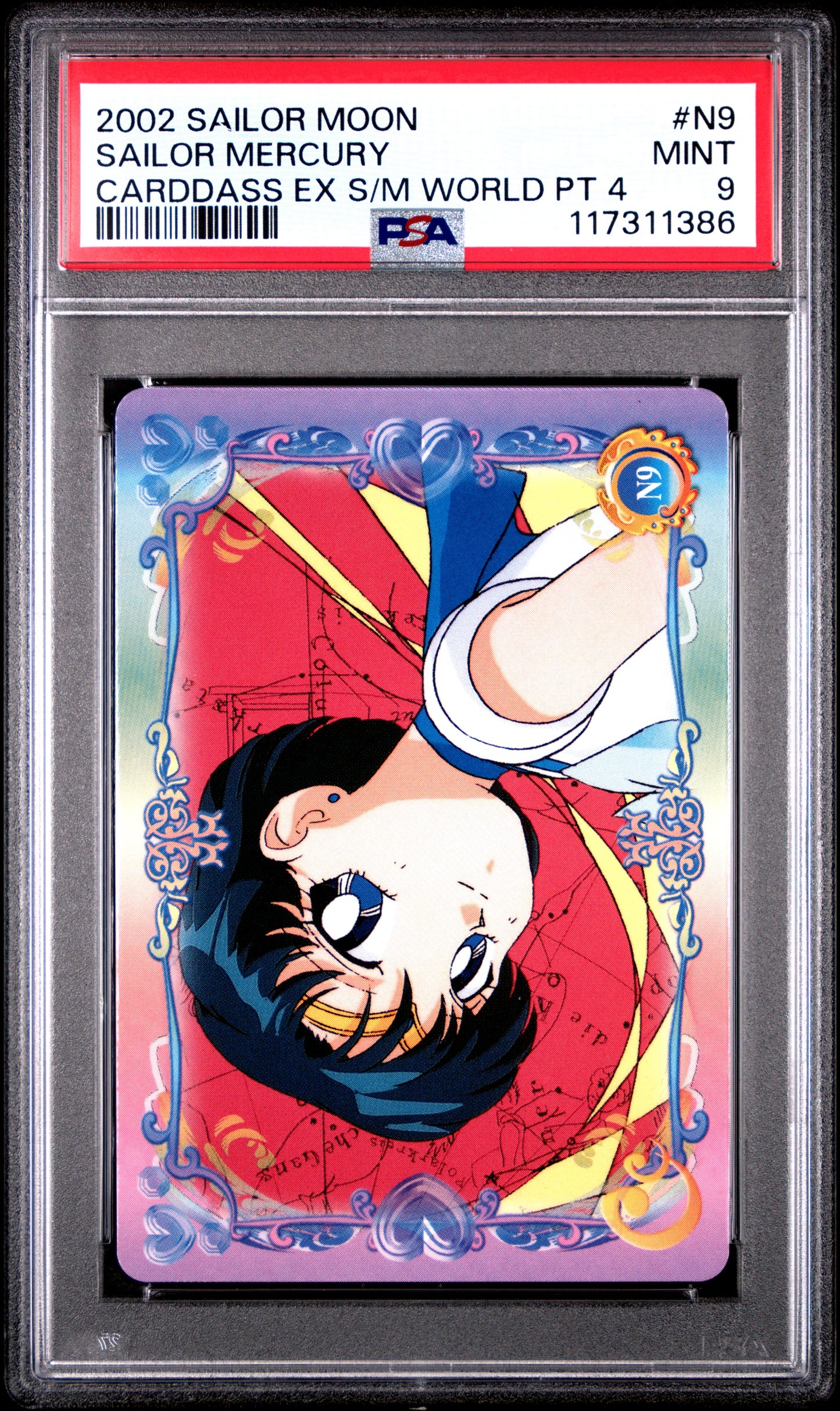 PSA 9 Pop 1 Mercury #N9 Sailor Moon EX World P4 Carddass C86