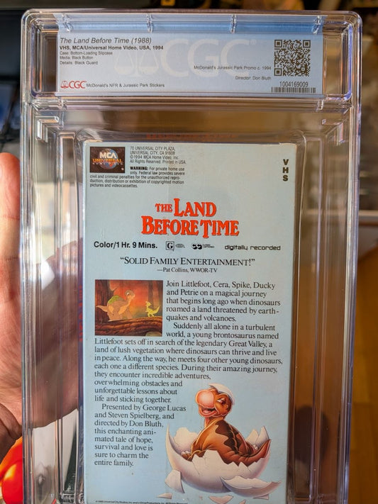 Sealed VHS 9.2 A+ McDonalds Jurrasic Park Land Before Time MCA CGC Graded
