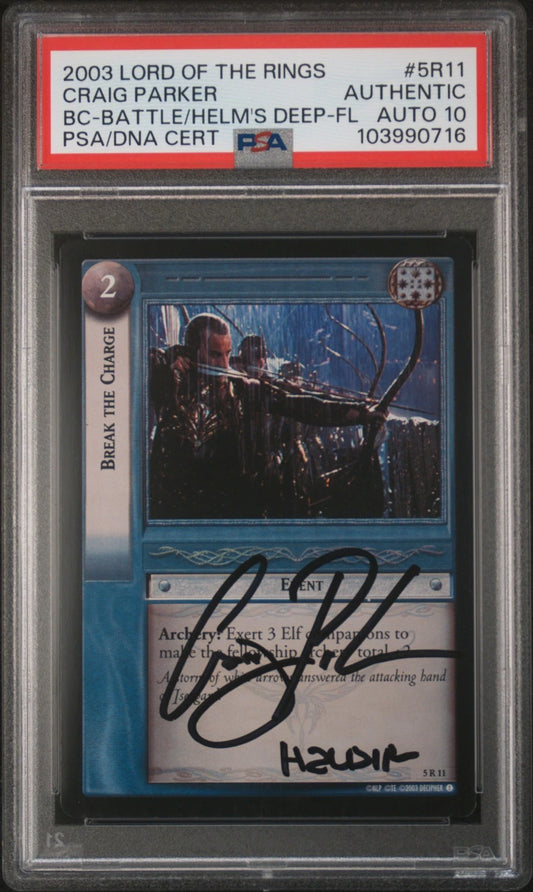 Craig Parker Haldir 5R11 FOIL SIGNED PSA Autograph Lord of the Rings TCG LOTR