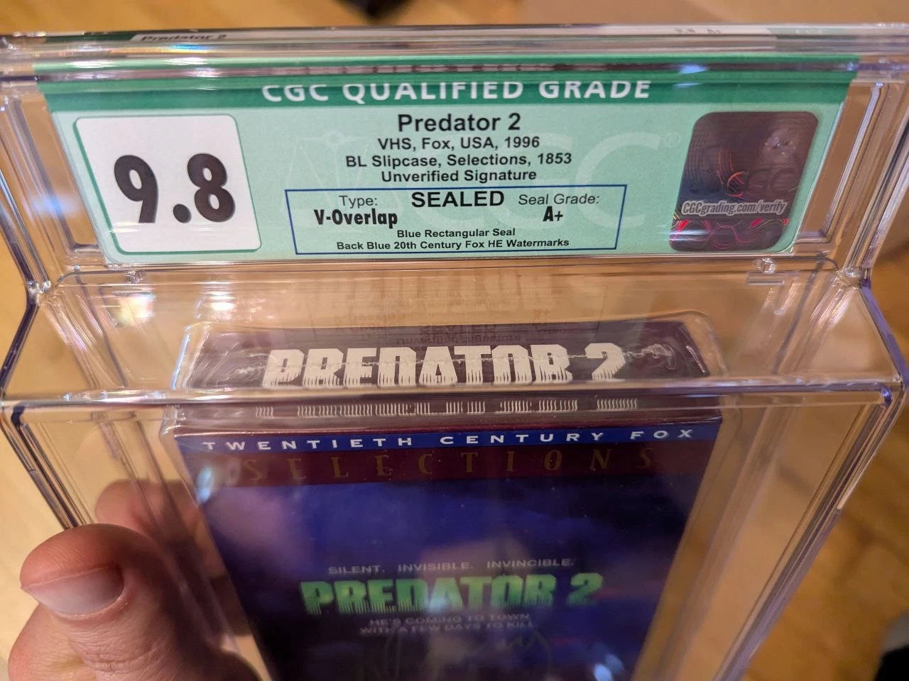 9.8 A+ Predator 2 Autographed Signed by Danny Glover VHS Sealed Graded CGC 1996