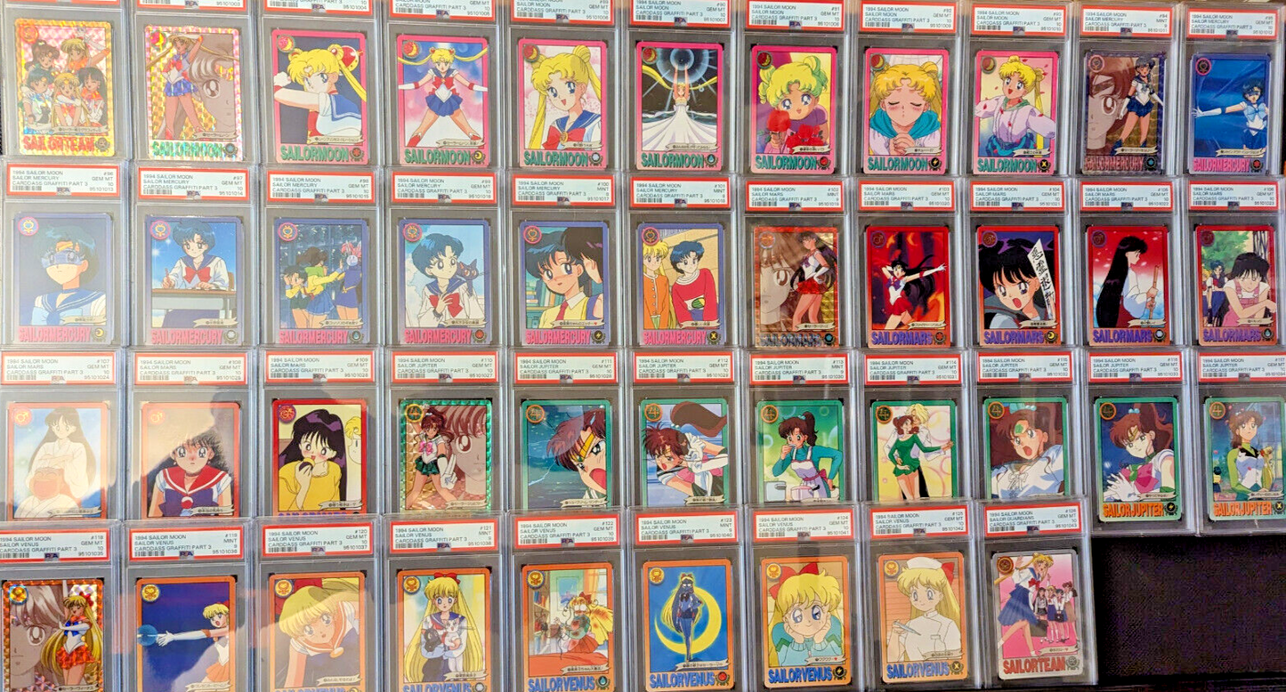 Sailor Moon Cards Complete Set PSA 10-9 1994 Carddass Graffiti Part 3 DESCRIPT!