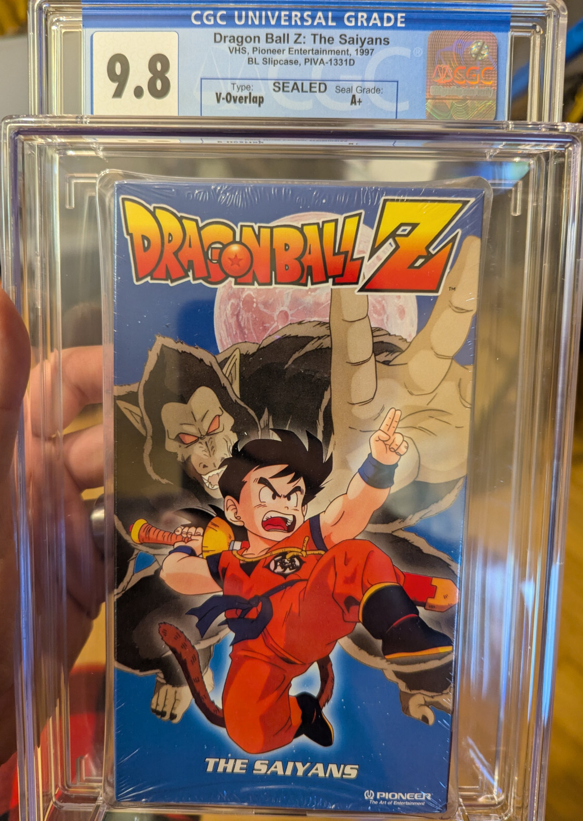 9.8 A+ Dragon Ball Z The Saiyans Gohan Goku VHS Tape Sealed Graded CGC 1998