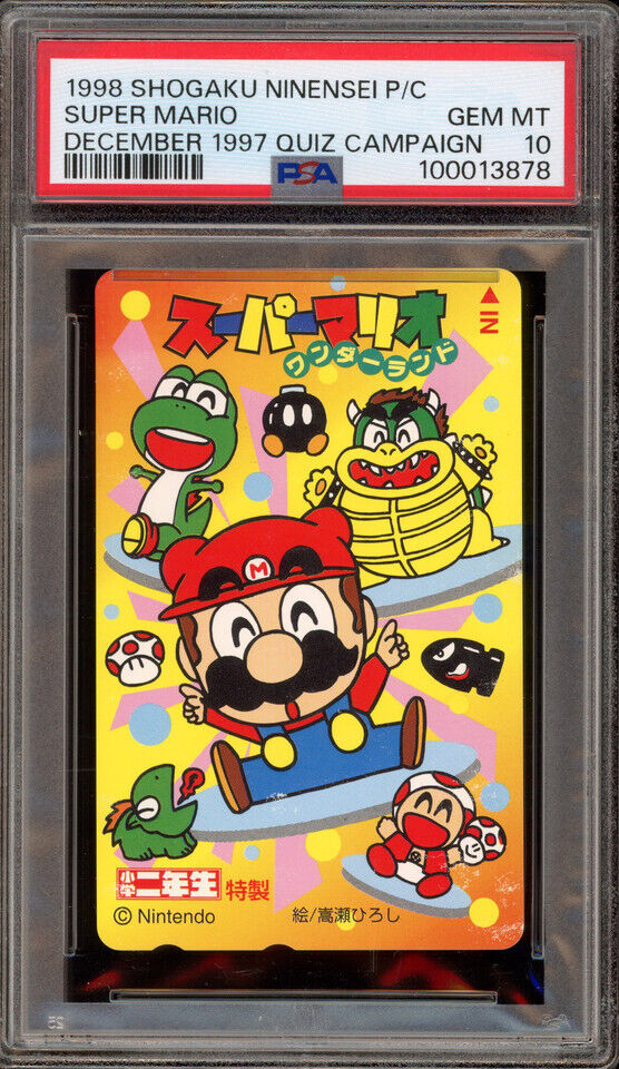 PSA 10 POP 1 1998 Shogaku Phone Card Super Mario Yoshi Bowser Toad NTT RARE AF