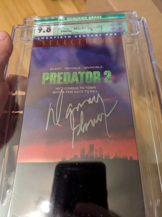 9.8 A+ Predator 2 Autographed Signed by Danny Glover VHS Sealed Graded CGC 1996