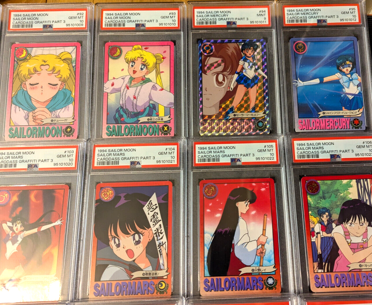 Sailor Moon Cards Complete Set PSA 10-9 1994 Carddass Graffiti Part 3 DESCRIPT!
