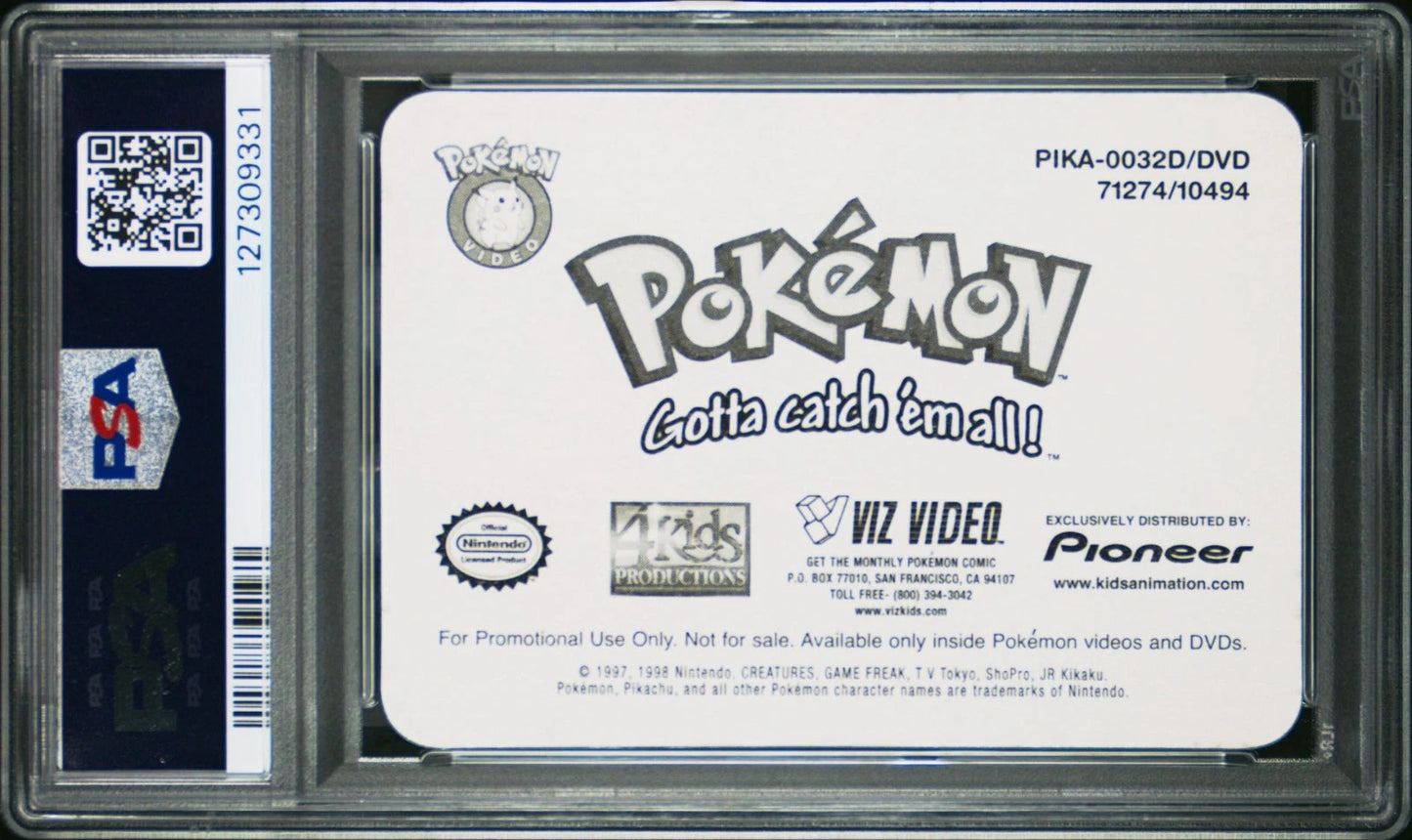 PSA 9 Pioneer Lenticular Promo Fire Power #32 Pikachu Pokemon VHS 3D VIZ