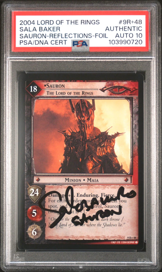 Sala Baker Sauron 9R+48 FOIL SIGNED PSA Autograph Lord of the Rings TCG LOTR