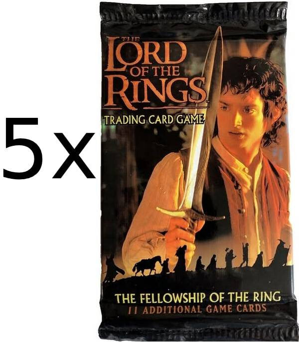 5x Lord Of The Rings TCG LOTR The Fellowship of the Ring Sealed booster packs