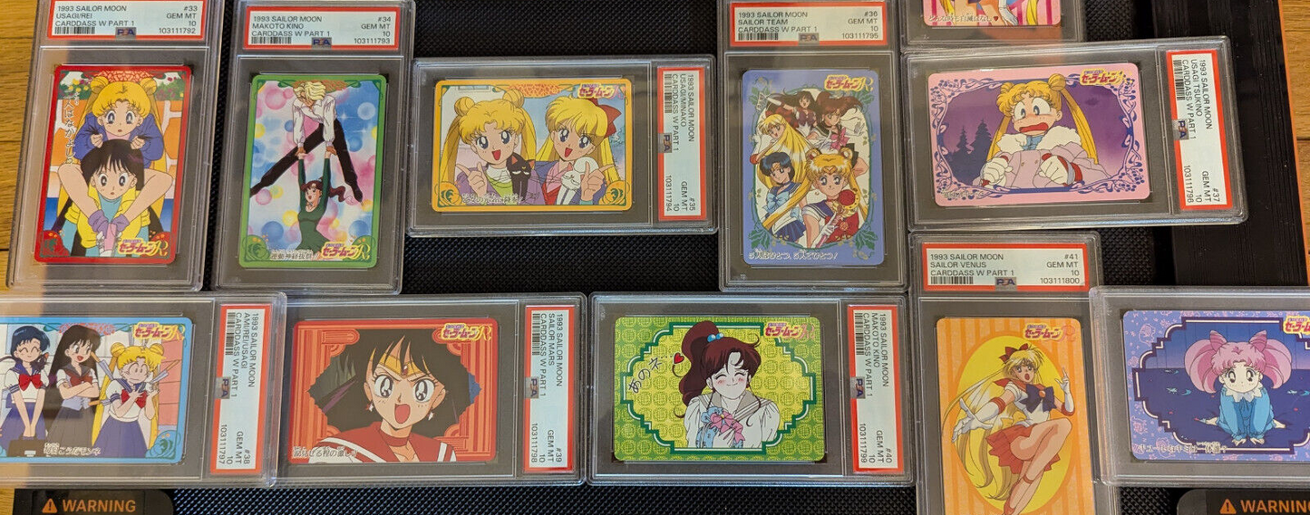 1993 Sailor Moon Carddass W Complete Set PSA Graffiti Part 1 DESCRIPTION! Cards