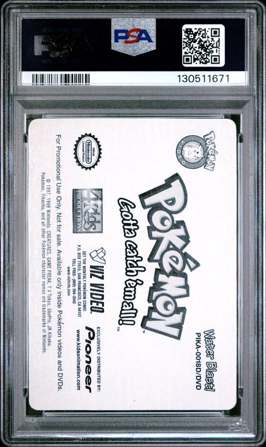 PSA 9 Water Blast Pikachu #18 Pokemon 1999 VIZ VHS Pioneer Lenticular C71