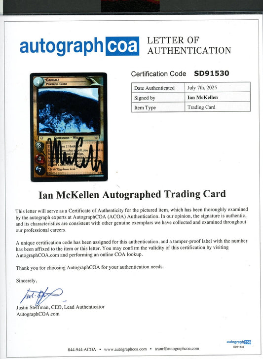 Ian Mckellen Autographed GANDALF 15RF5 FOIL NM Lord of the Rings TCG Signed Auto