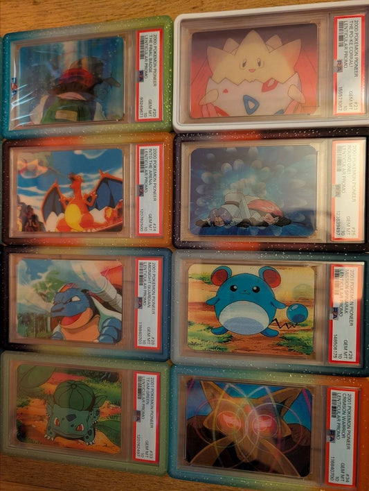Pokemon Pioneer VIZ VHS Lenticular Promo Complete Set PSA 10 Pikachu Charizard