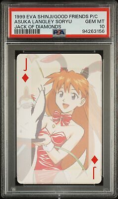 POP 1 PSA 10 1999 Evangelion Playing Cards Asuka Jack Of Diamonds Rei
