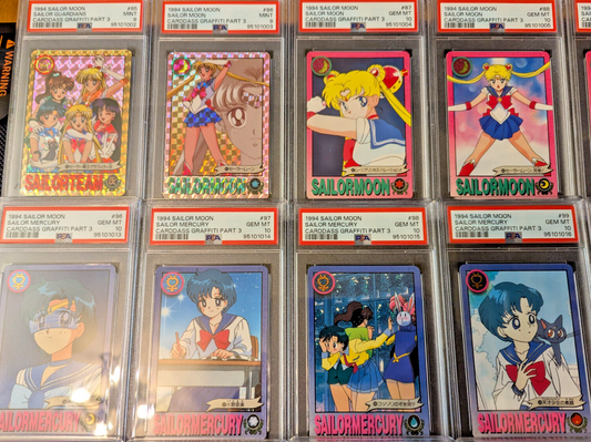 Sailor Moon Cards Complete Set PSA 10-9 1994 Carddass Graffiti Part 3 DESCRIPT!