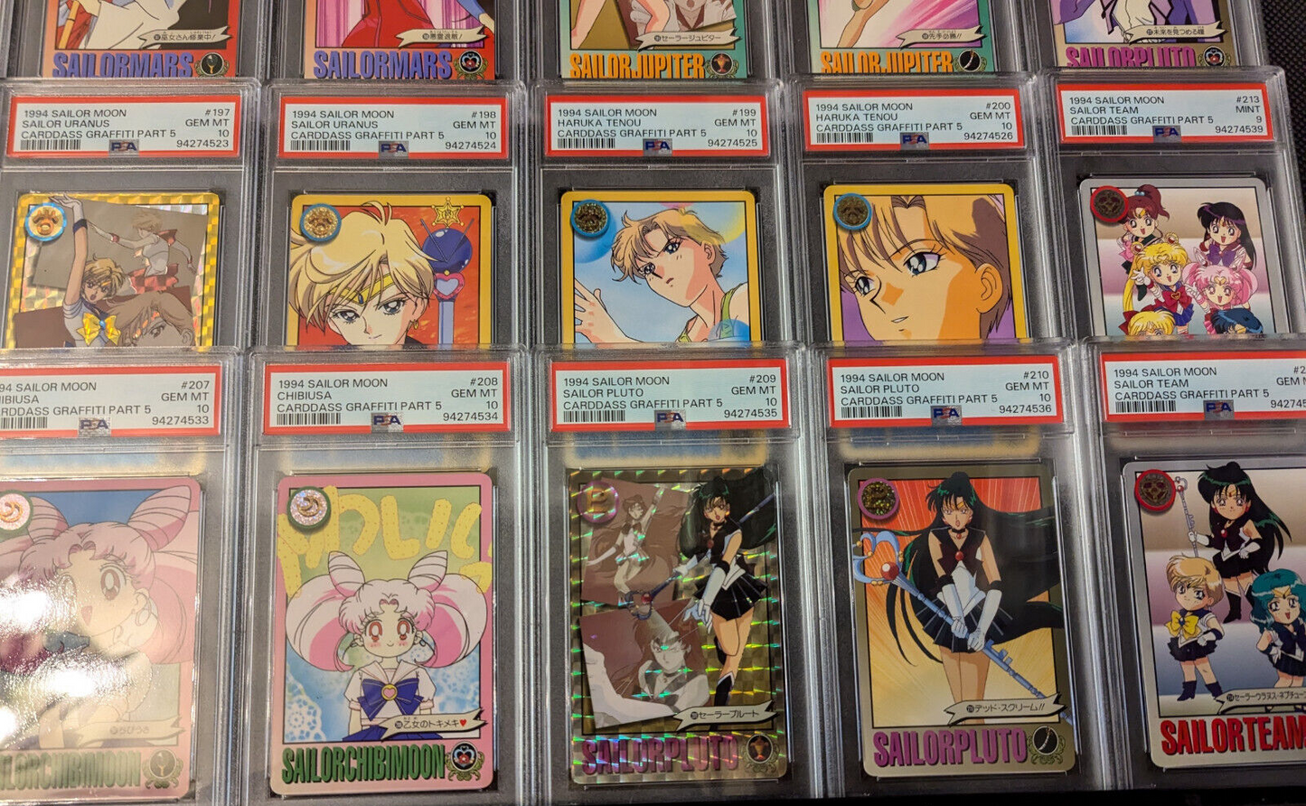 Complete Squential PSA 10 9 Set Sailor Moon 1994 Carddass Graffiti Part 5