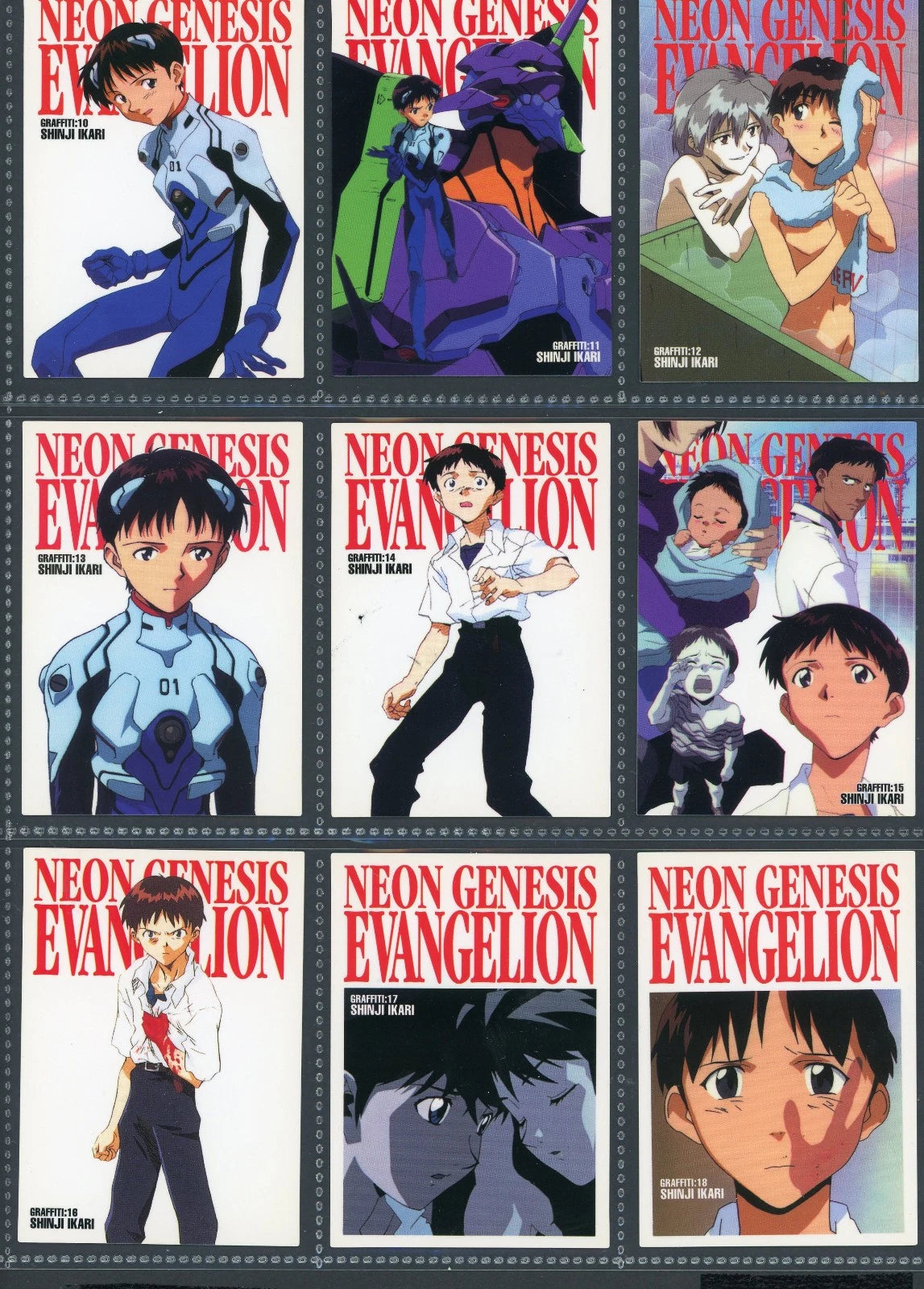 1997 Carddass Masters Evangelion Shinji GR10-GR18 Part 1 BANDAI 9 Card Set