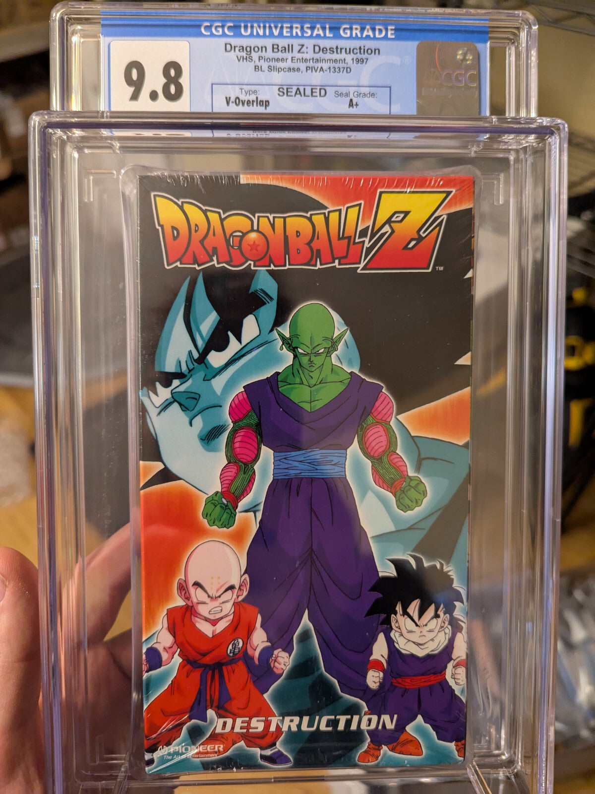 9.8 A+ Dragon Ball Z Destruction VHS Sealed Tape Graded CGC 1998 Piccolo Gohan