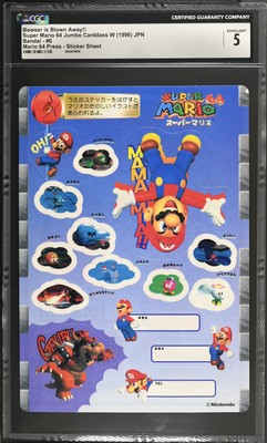 CGC 1996 Super Mario 64 Jumbo Carddass W