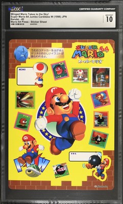 CGC 10 - 1996 Super Mario 64 Jumbo Carddass W Nintendo Graded