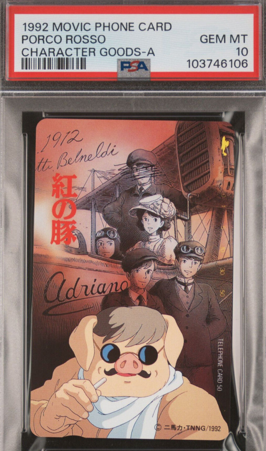 PSA 10 Pop 1 Porco Rosso 1992 Phone Card Studio Ghibli Movic Japanese Anime
