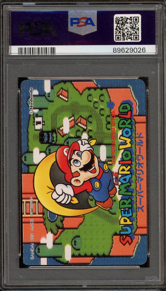 1991 Carddass Mario & Blue Yoshi Super Mario World #14 PSA 9 Mint