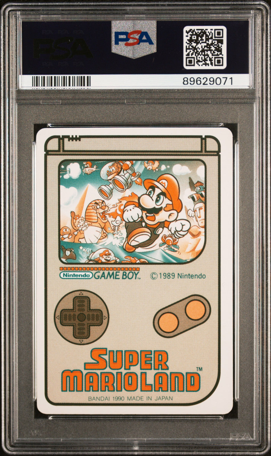 Pop 1 1 Higher Mario Vs DragonZamasu #22 1990 CARDDASS SUPER MARIO LAND PSA