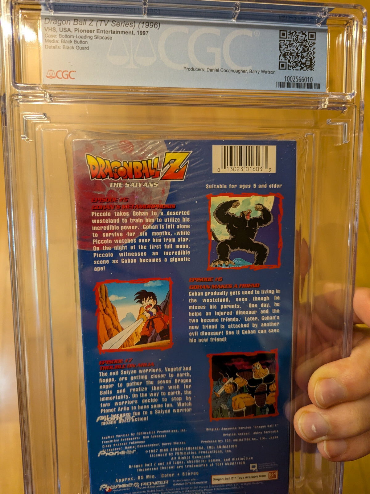 9.8 A+ Dragon Ball Z The Saiyans Gohan Goku VHS Tape Sealed Graded CGC 1998