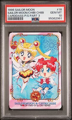 PSA 10 POP 1 1996 Sailor Moon Carddass Pretty Soldiers Part 3 #18 Chibi Moon