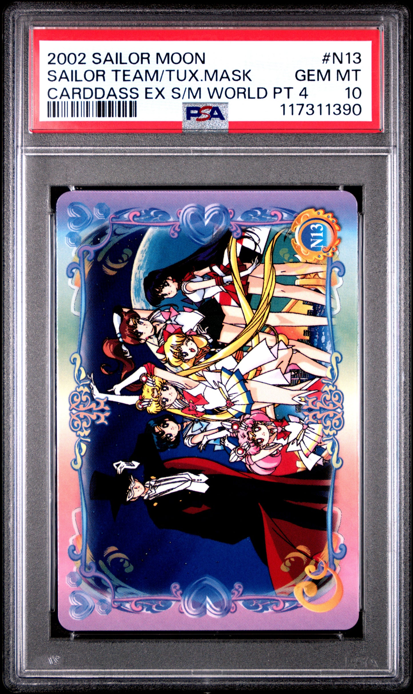 PSA 10 Pop 1 Guardians, Tuxedo Mask #N13 Sailor Moon EX World P4 Carddass C90