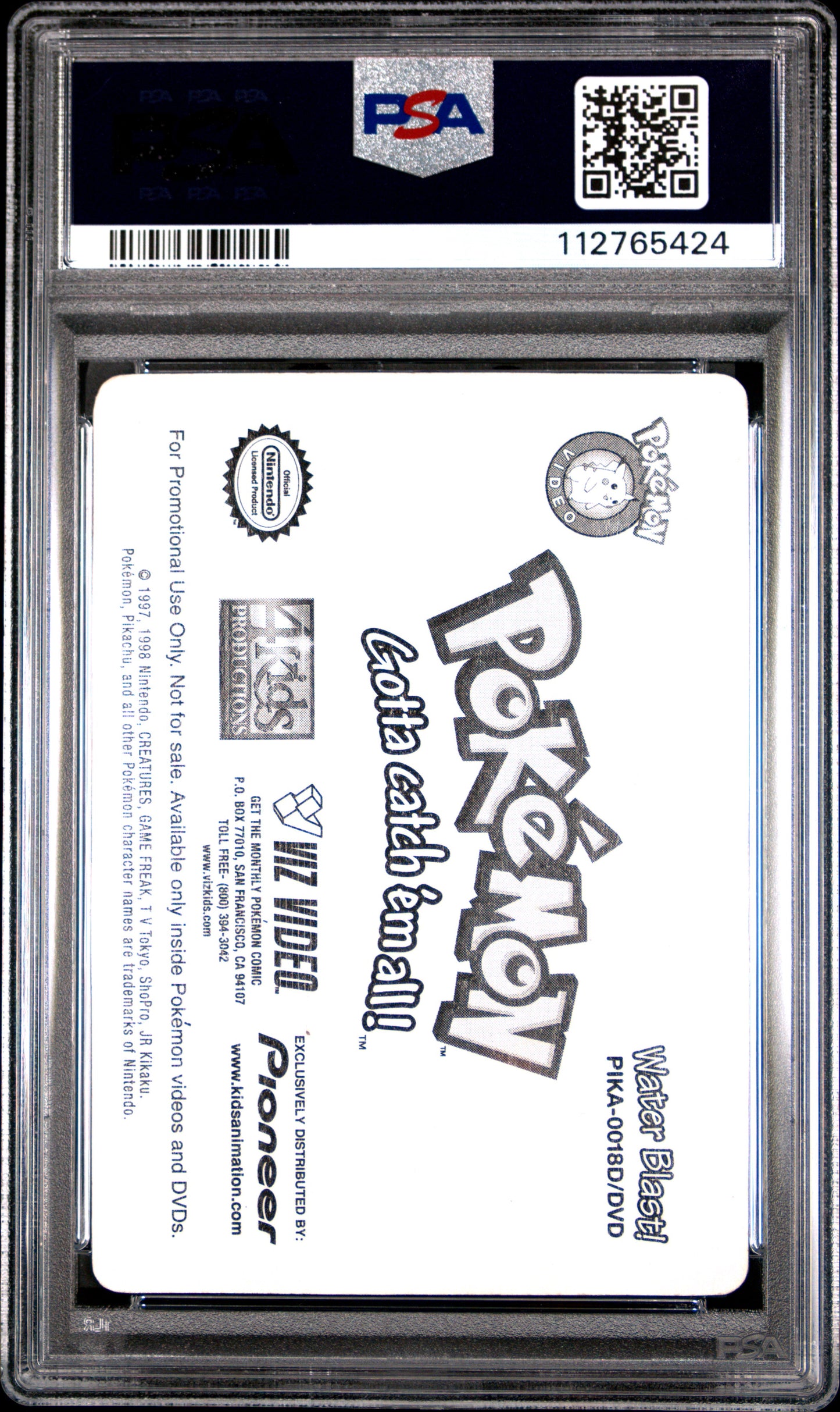 PSA 10 Pop 15 WATER BLAST! #18 Pokémon TCG VHS Promo Pioneer Lenticular C24