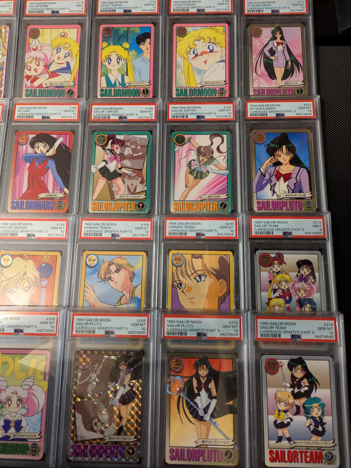 Complete Squential PSA 10 9 Set Sailor Moon 1994 Carddass Graffiti Part 5