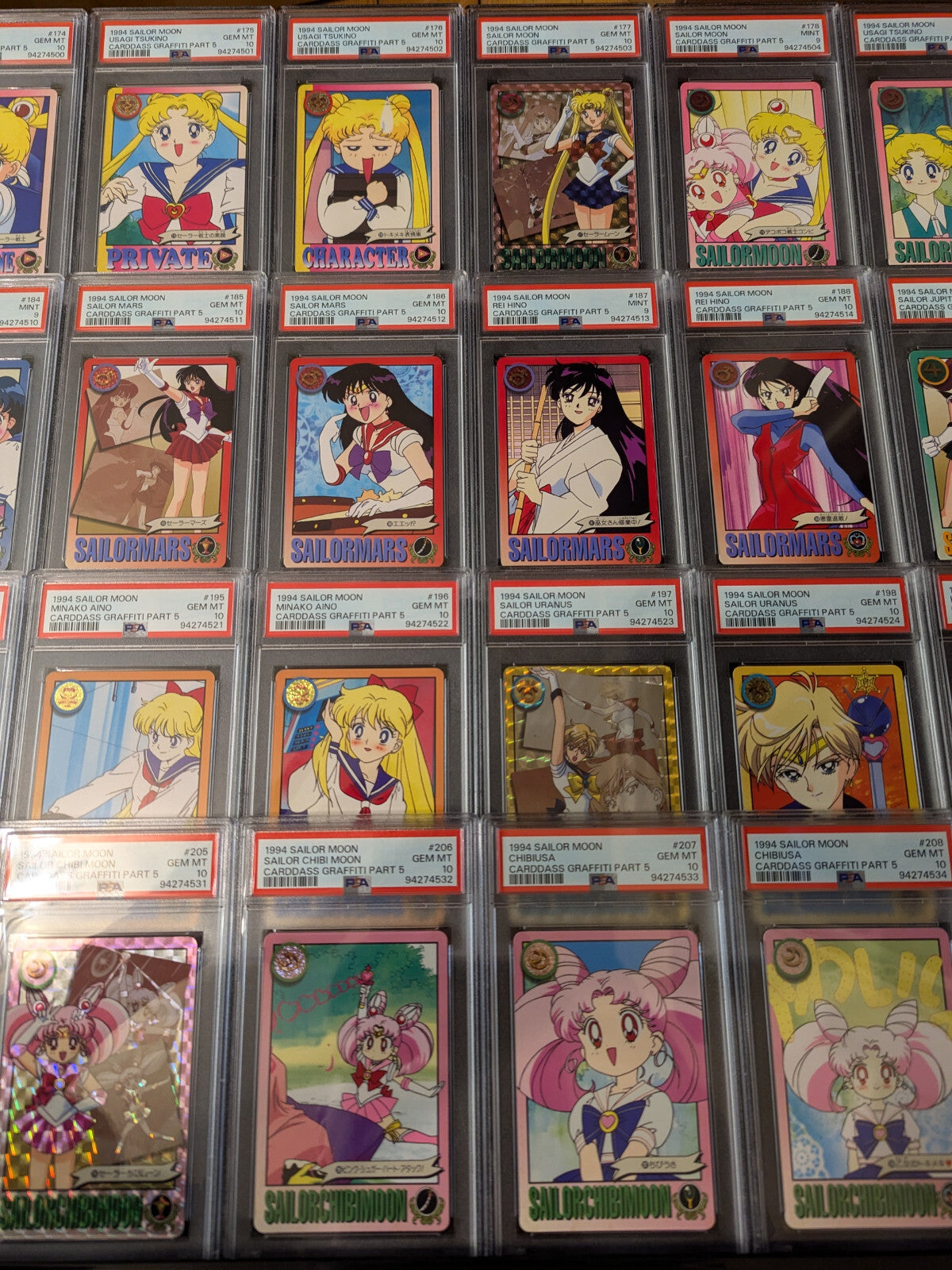 Complete Squential PSA 10 9 Set Sailor Moon 1994 Carddass Graffiti Part 5