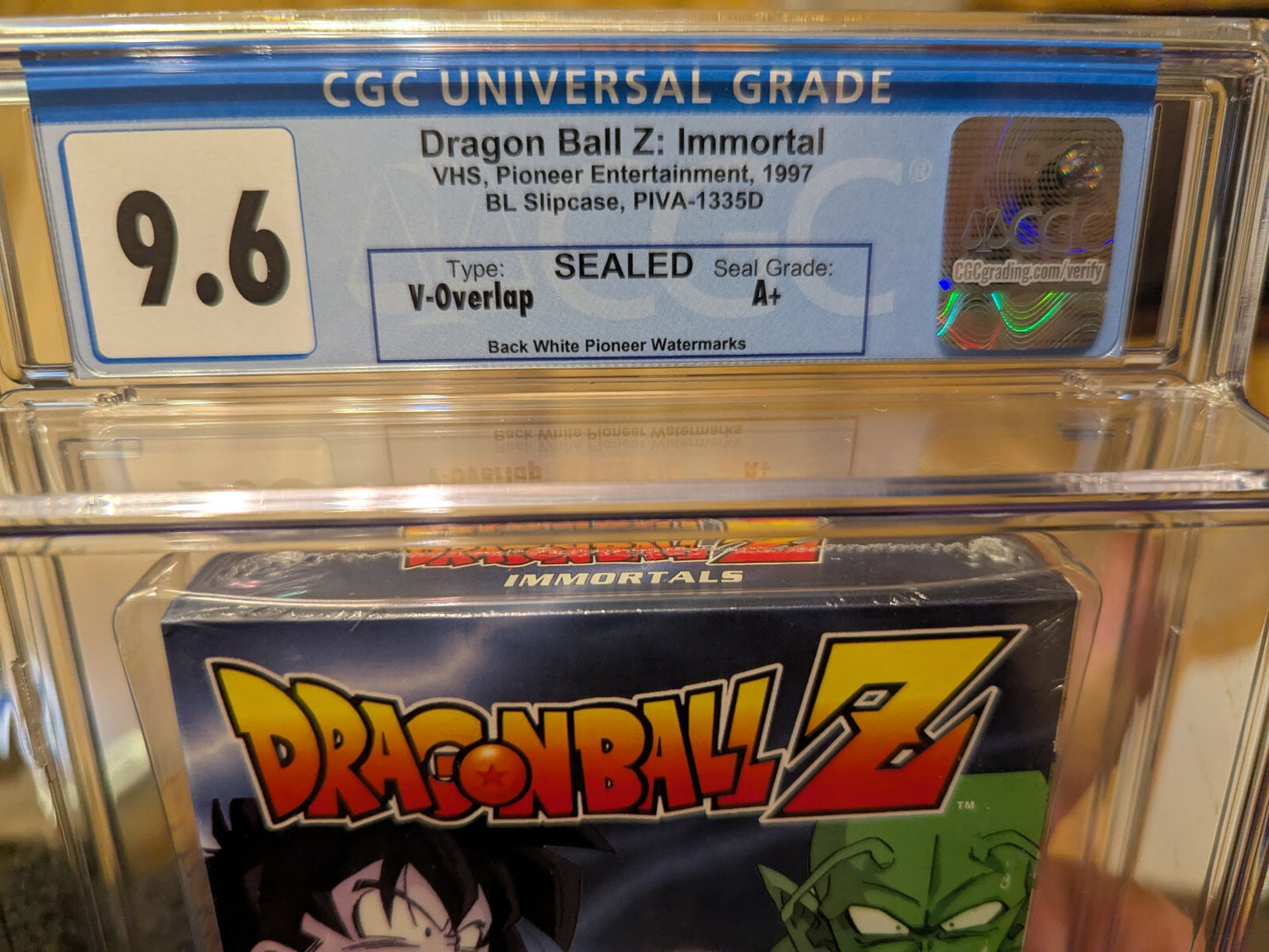 9.6 A+ Dragon Ball Z Immortal VHS Sealed Tape Graded CGC 1998 Piccolo Nappa