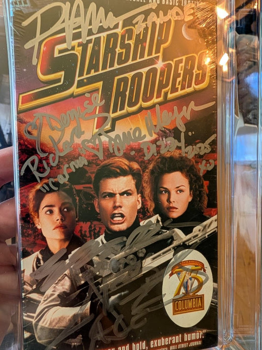 Sealed VHS 9.6 A+ Signed Auto Starship Troopers Columbia CGC Graded