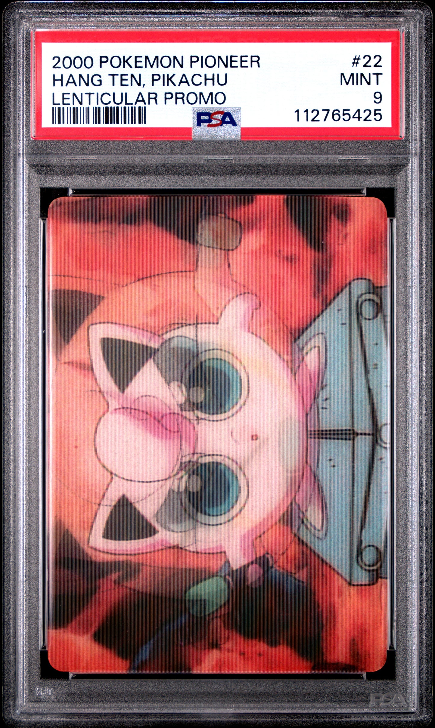 PSA 9 HANG TEN, PIKACHU #22 Pokémon TCG VHS Promo Pioneer Lenticular C25