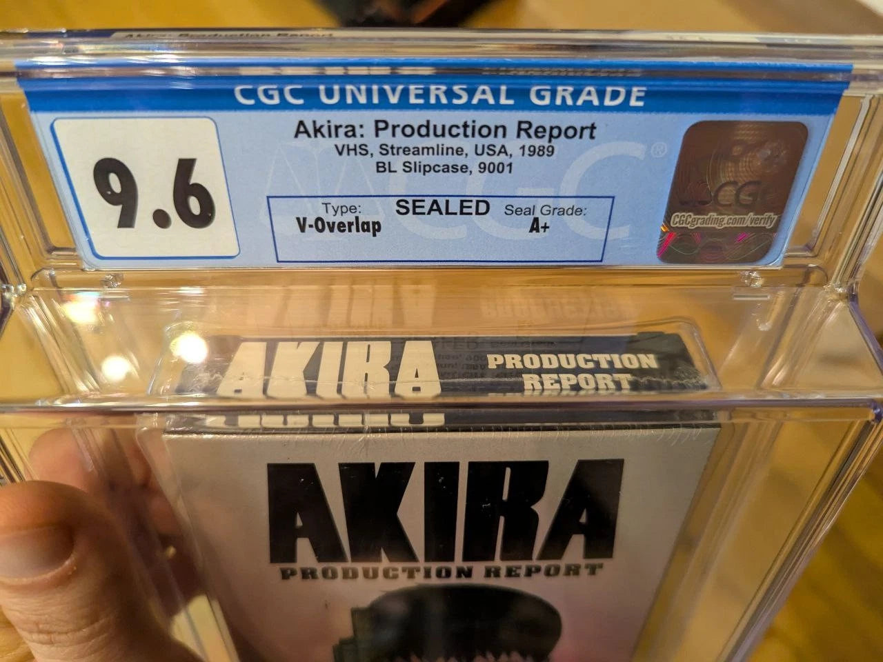 9.6 A+ Akira Production Report VHS Tape Sealed Graded CGC 1989 Macek