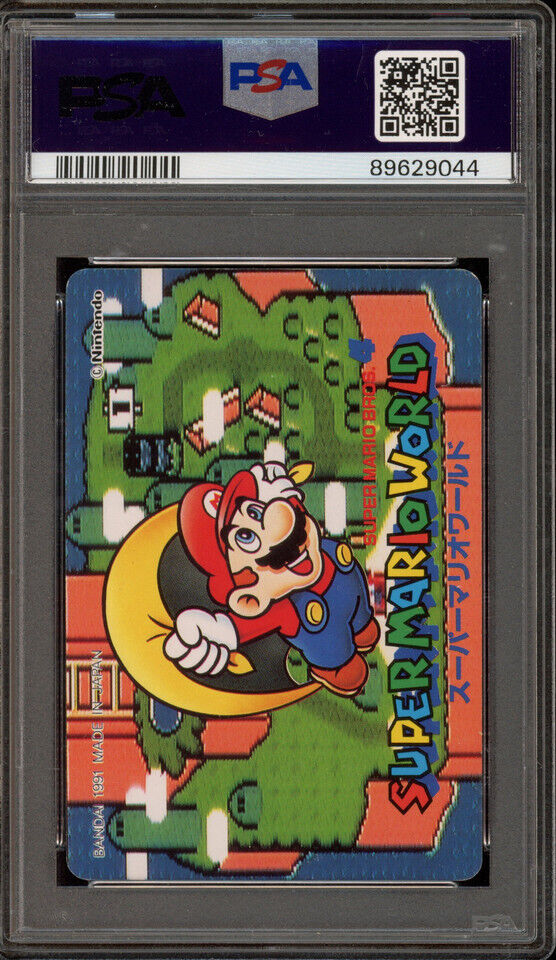 1991 Carddass Mario Swimming/Shell Super Mario World #32 PSA 8