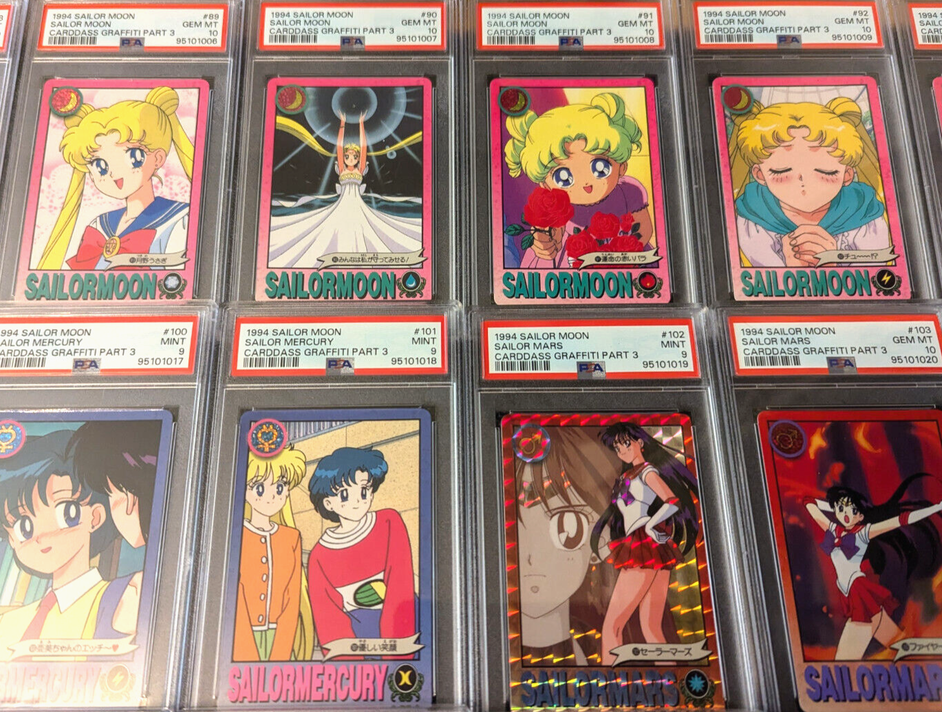 Sailor Moon Cards Complete Set PSA 10-9 1994 Carddass Graffiti Part 3 DESCRIPT!