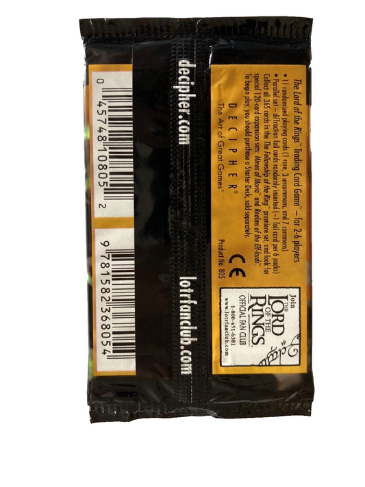 5x Lord Of The Rings TCG LOTR The Fellowship of the Ring Sealed booster packs