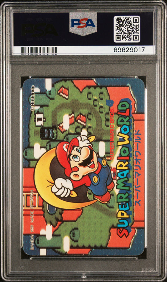 Pop 1 1 Higher Mario & Yoshi #1 1991 Carddass Super Mario World Graded PSA Prism