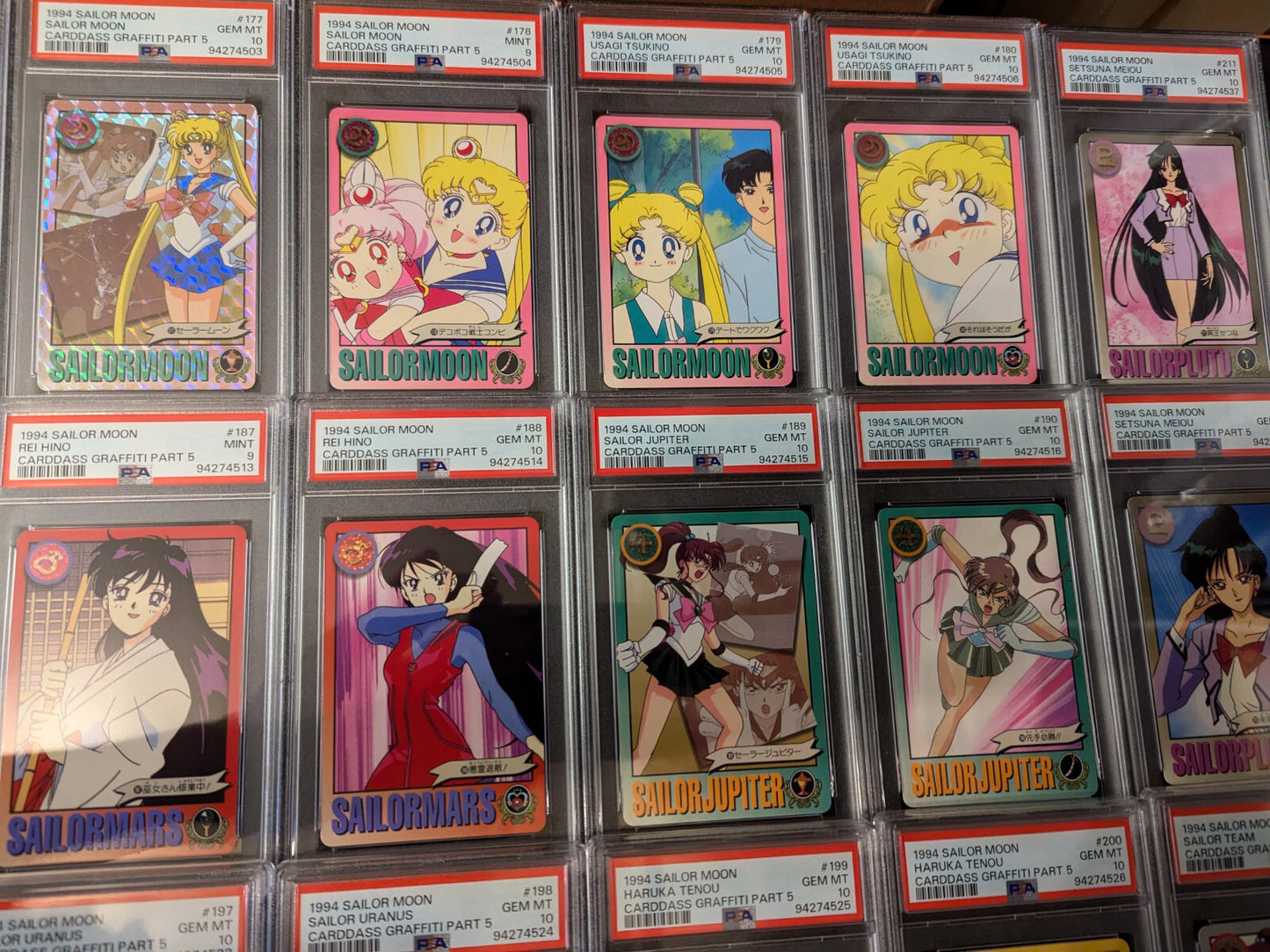 Complete Squential PSA 10 9 Set Sailor Moon 1994 Carddass Graffiti Part 5